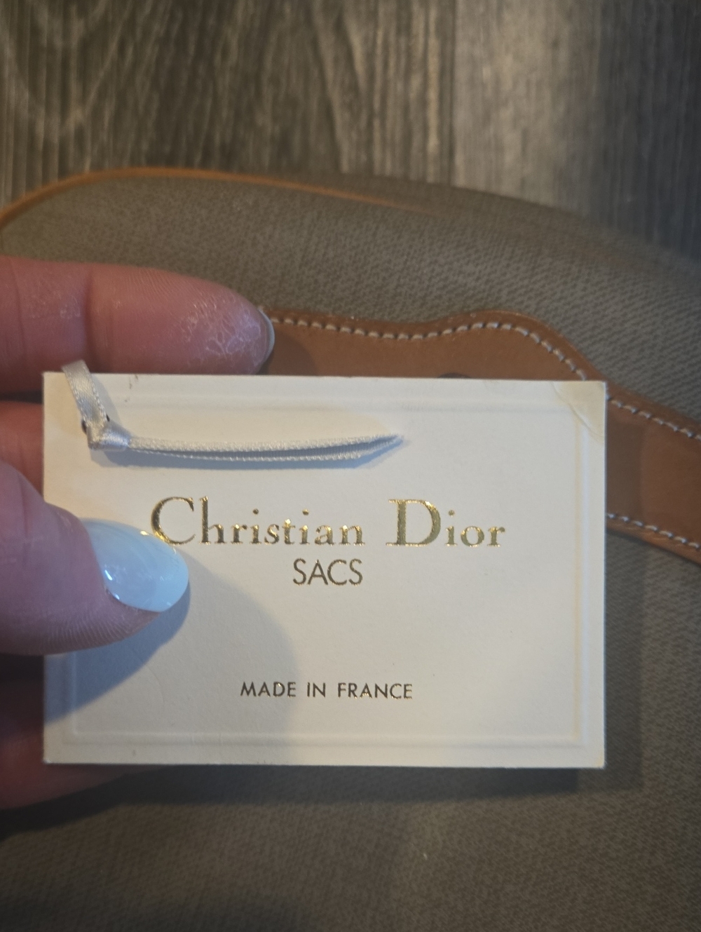 Christian Dior Tan & Taupe Canvas Crossbody Bag VINTAGE 80S - Picture 3 of 6
